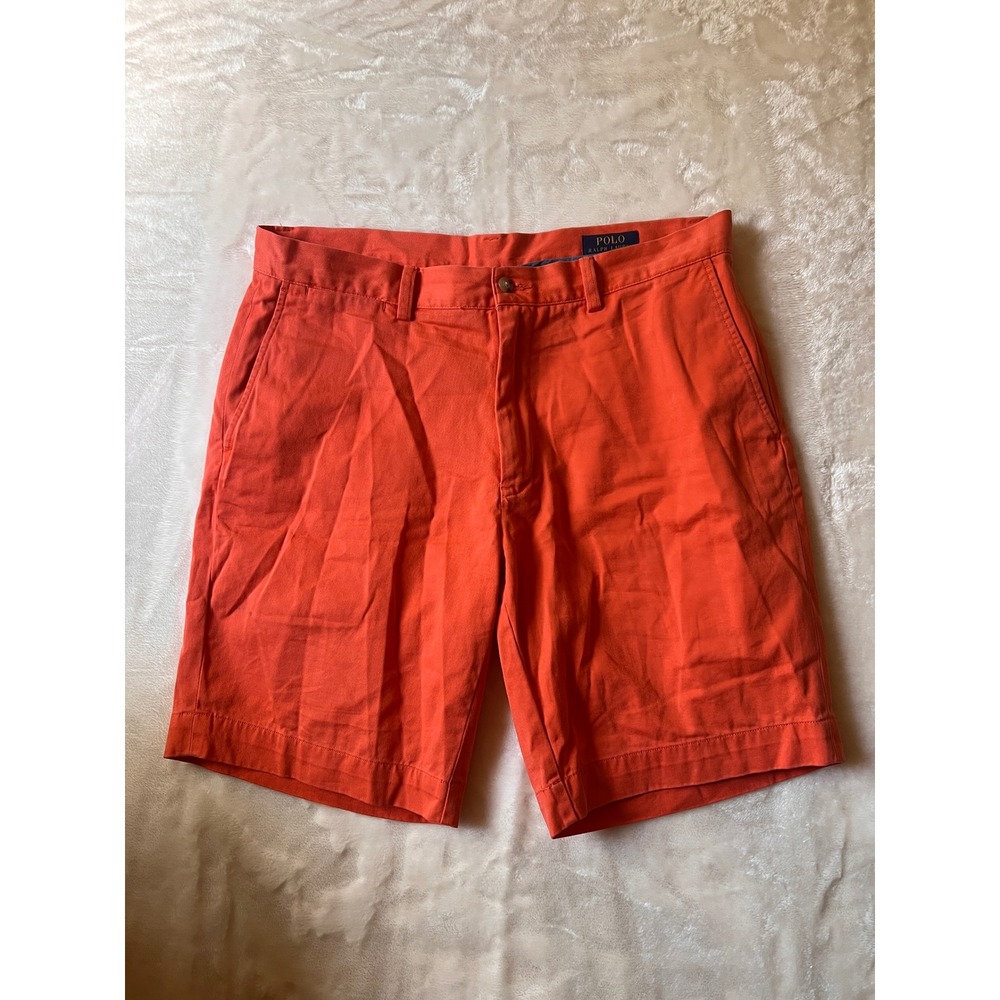 Polo Ralph Lauren Men Coral Chino Shorts Cotton Twill 34